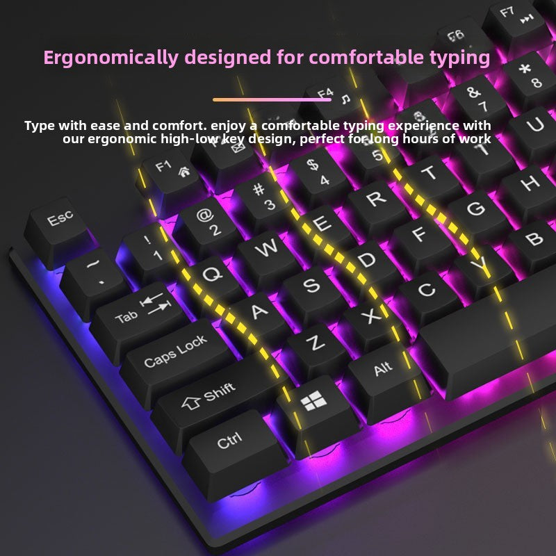 Mechanical feel keyboard and mouse set