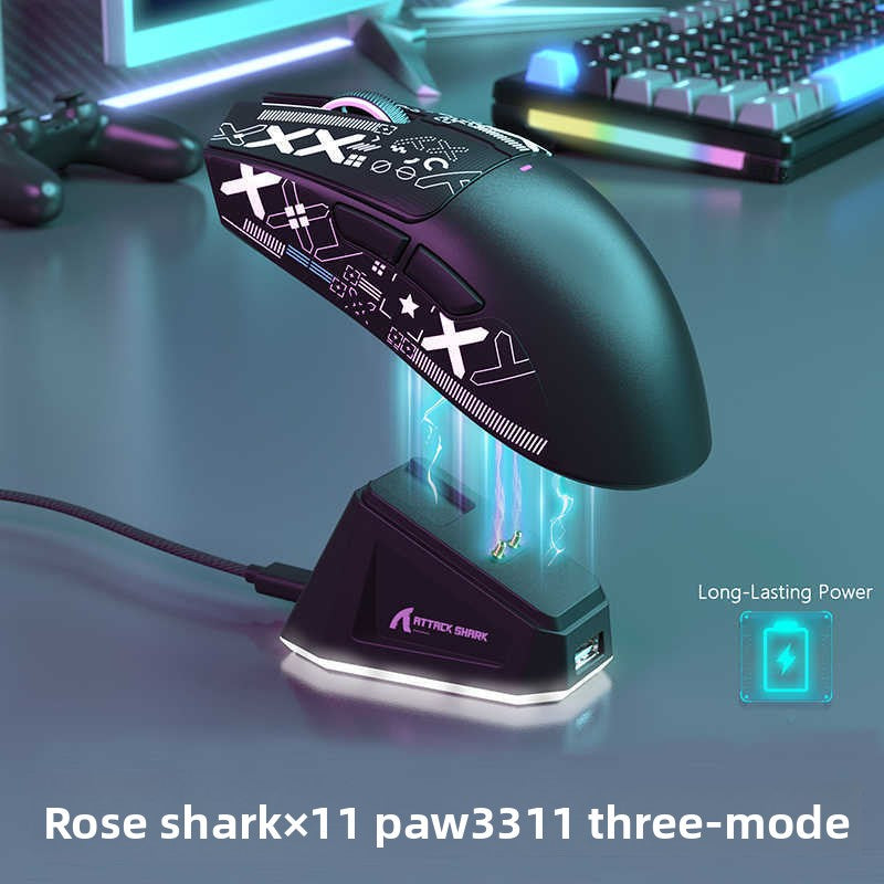 Tri-mode Bluetooth wireless mouse with charging dock