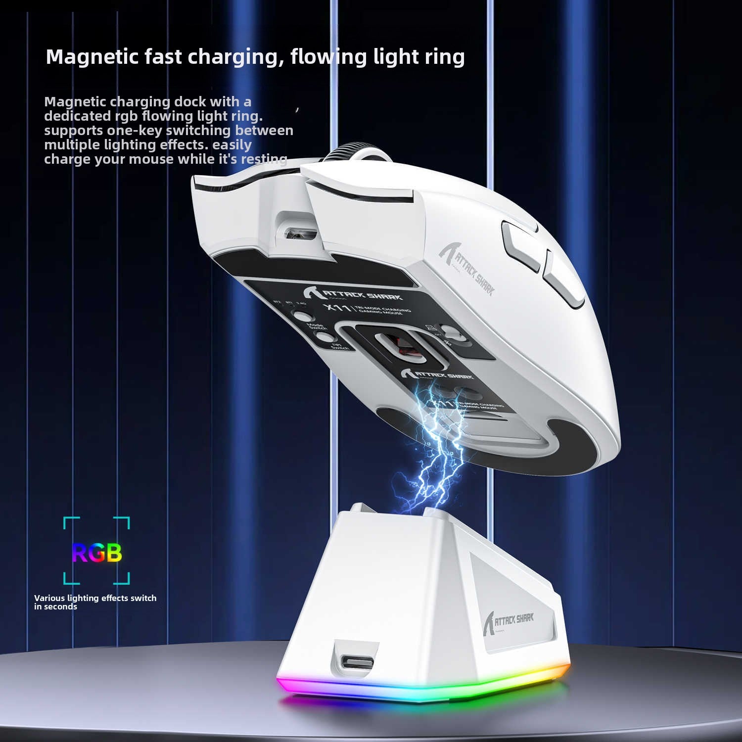 Tri-mode Bluetooth wireless mouse with charging dock