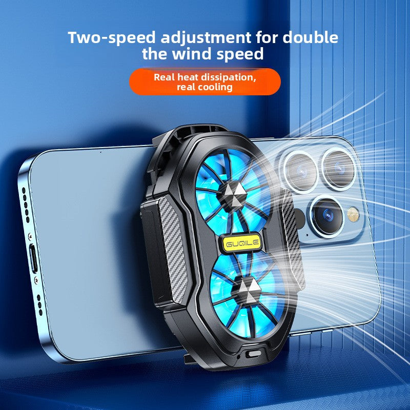 Dual Fan Phone Cooler with Adjustable Speed