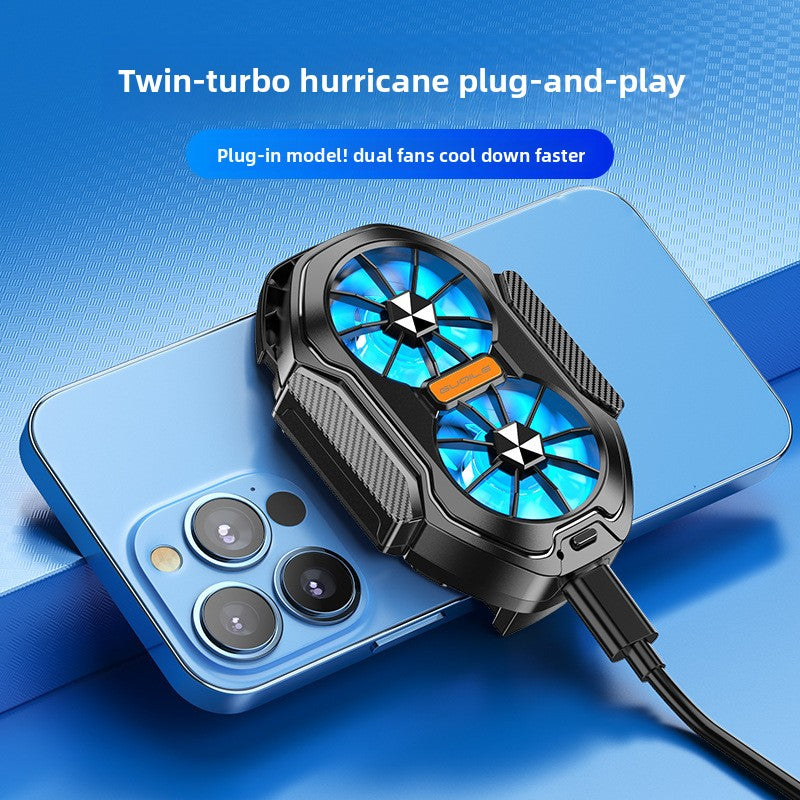 Dual Fan Phone Cooler with Adjustable Speed