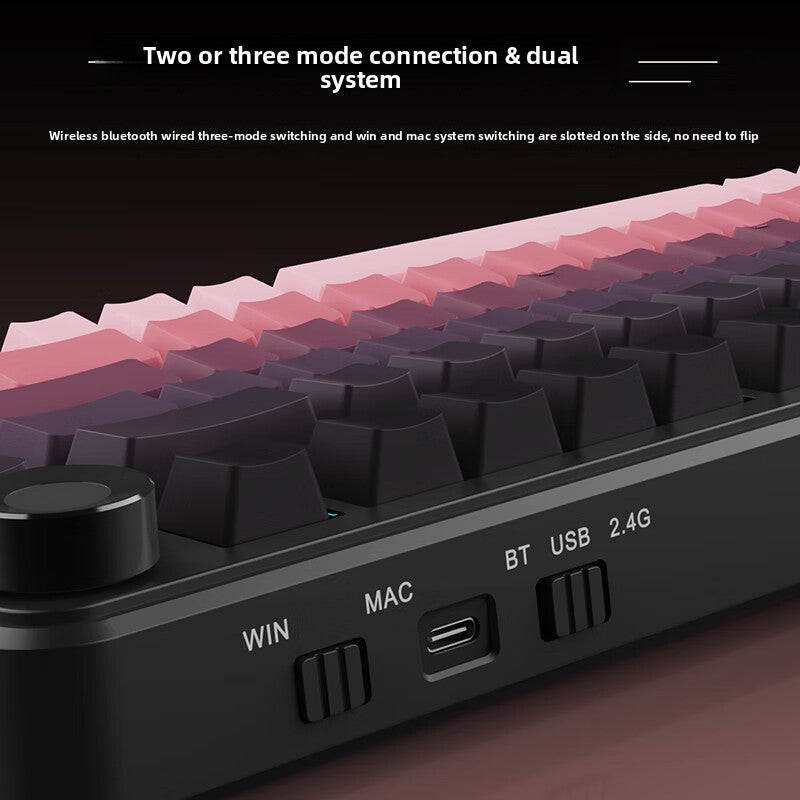 Custom Mechanical Keyboard with RGB Backlight and Triple Mode